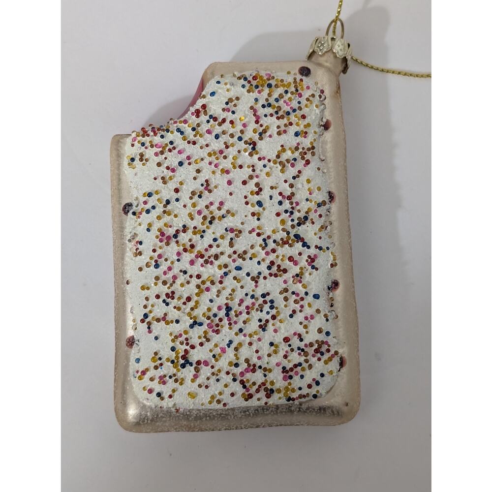 Glass Toaster Pastry Ornament: Frosted Berry Filling Tree Decor